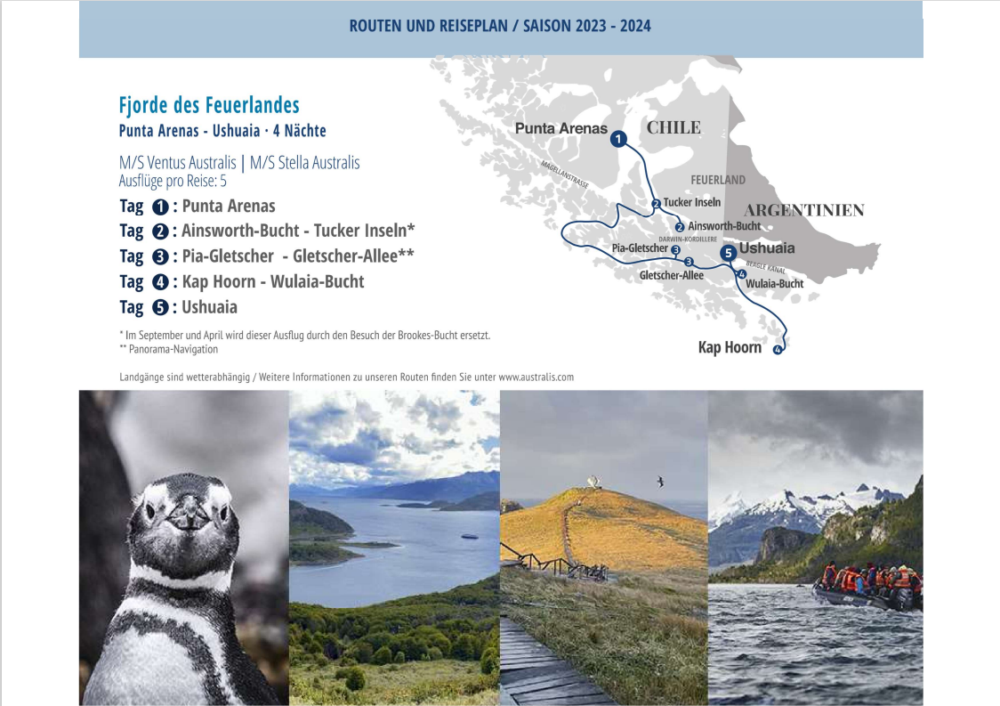 Route Punta Arenas - Ushuaia