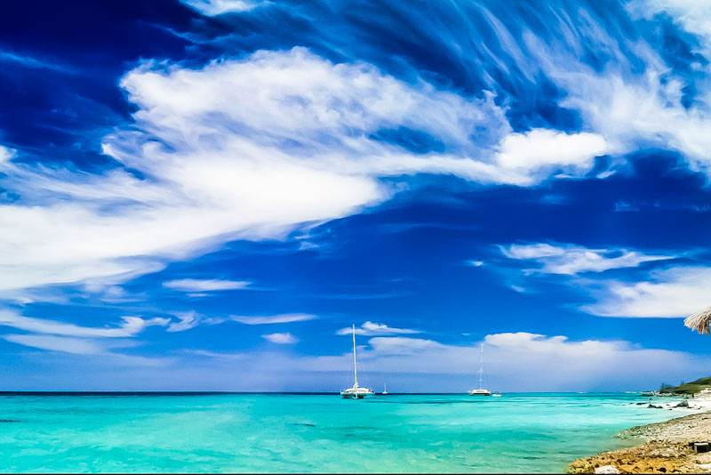 Strand Meer Segelboot