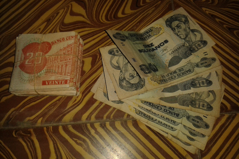 Bolivianische Geldscheine
