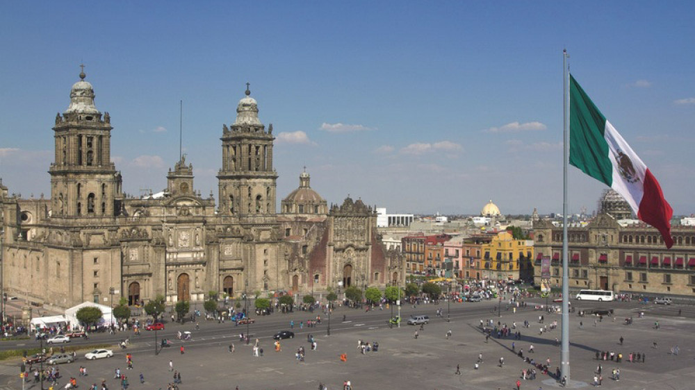 Blick auf die Kathedrale in Mexiko Stadt ()