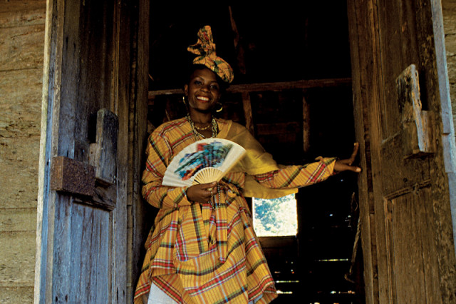 Guadeloupe Frau in Tracht