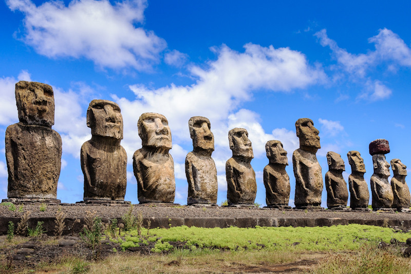 Chile - Osterinsel Moai Figuren