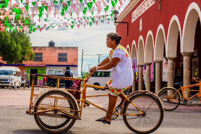 Tricycle on the street in Tetiz, Mexico